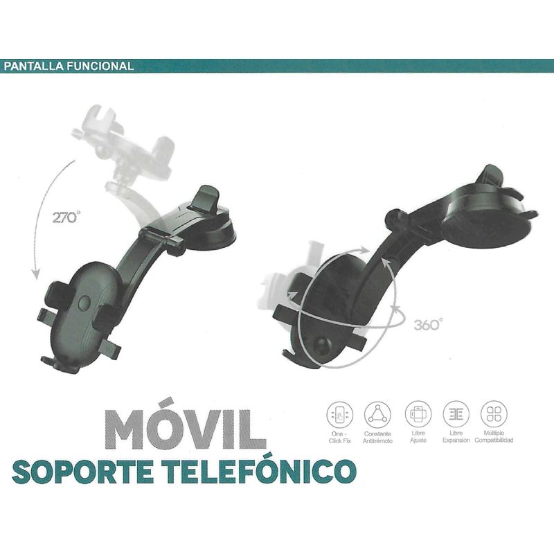 IRM - Soporte celular para auto ajustable con ventosa