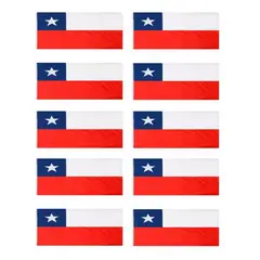 GENERICO - Pack10 Banderas De Chile Bandera Chile Chilena 120x 180 Tela