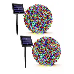 GENERICO - Guirnalda Fiestas Patrias Solar con 200 Luces Led Multicolor 20m