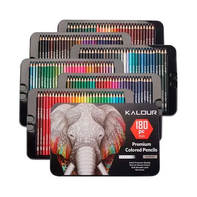 GENERICO - Set 180 Lapices Colore Arte Profesional Dibujo Caja Metálica