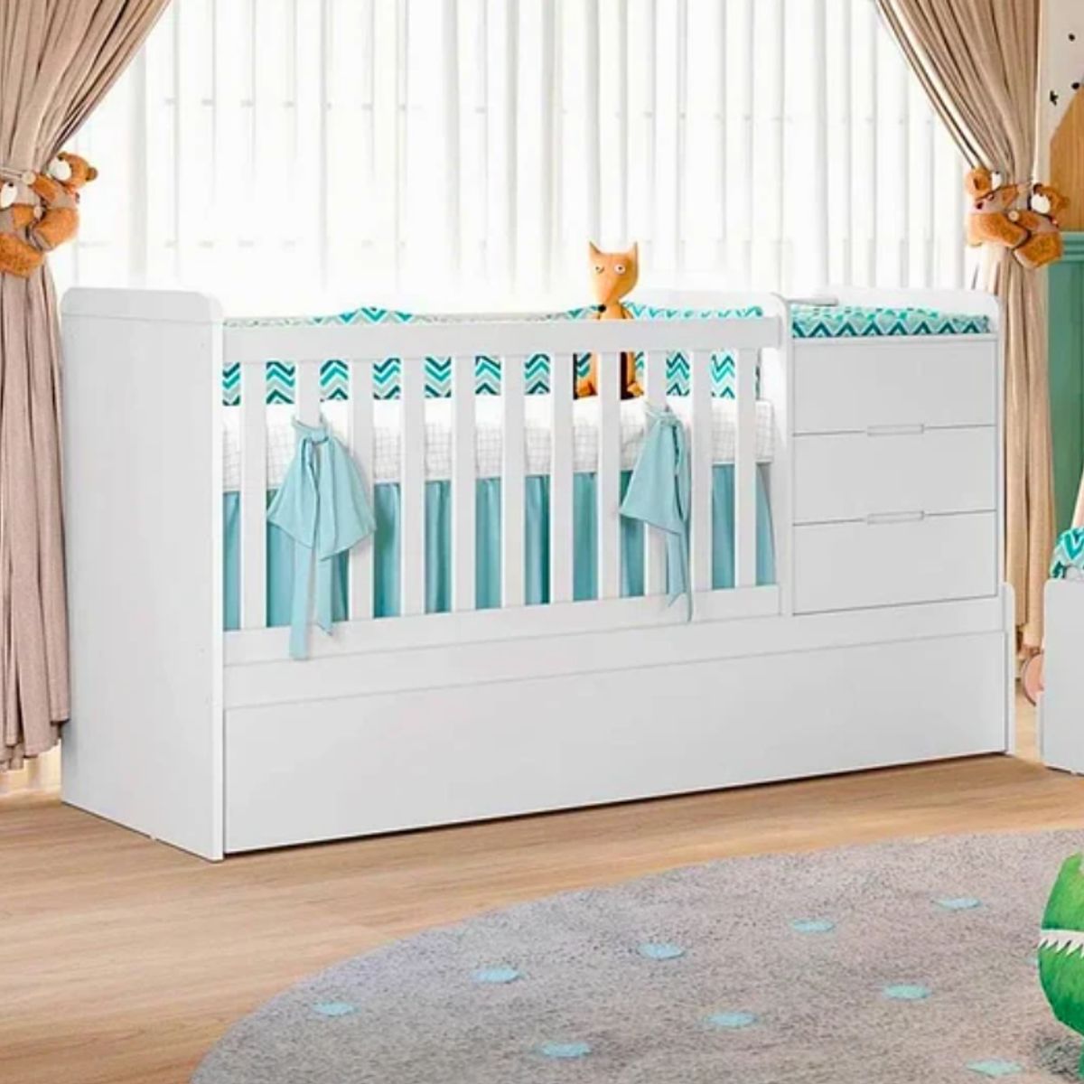 KIDSCOOL - Cuna Multifuncional Cleo Blanca