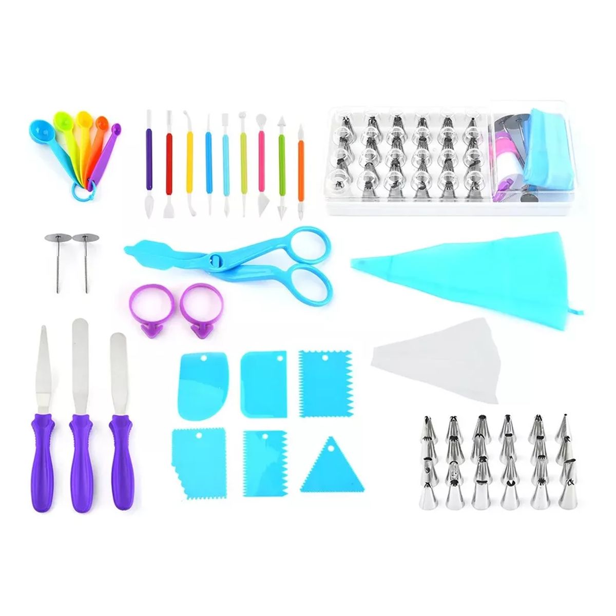 GENERICO - Set 56 Pcs Kit Repostero Decoracion De Tortas Y Cupcakes