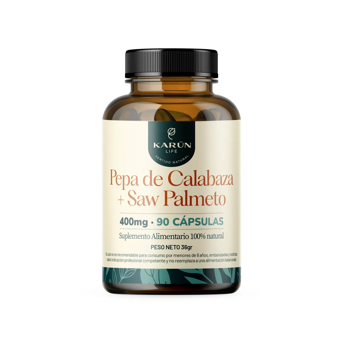 KARUNLIFE - Pepa de Calabaza + Saw Palmeto 90 Cápsulas 400 Mg Karun Life
