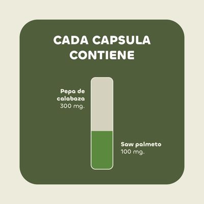 Imagen 2 del producto Pepa de Calabaza + Saw Palmeto 90 Cápsulas 400 Mg Karun Life