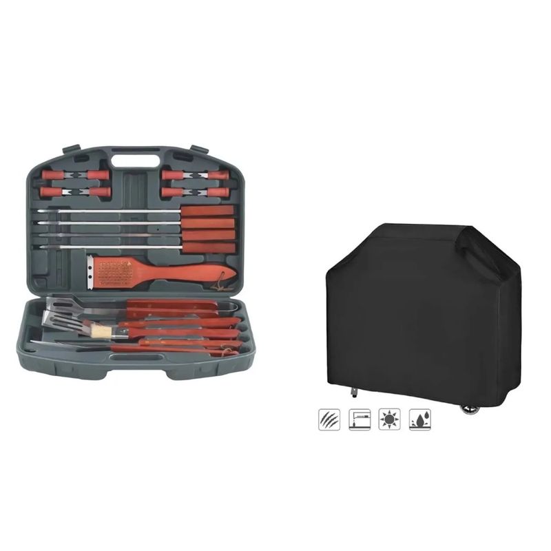 GENERICO - Kit Cubierta Parrilla Asador Kit De Herramientas Para Asado
