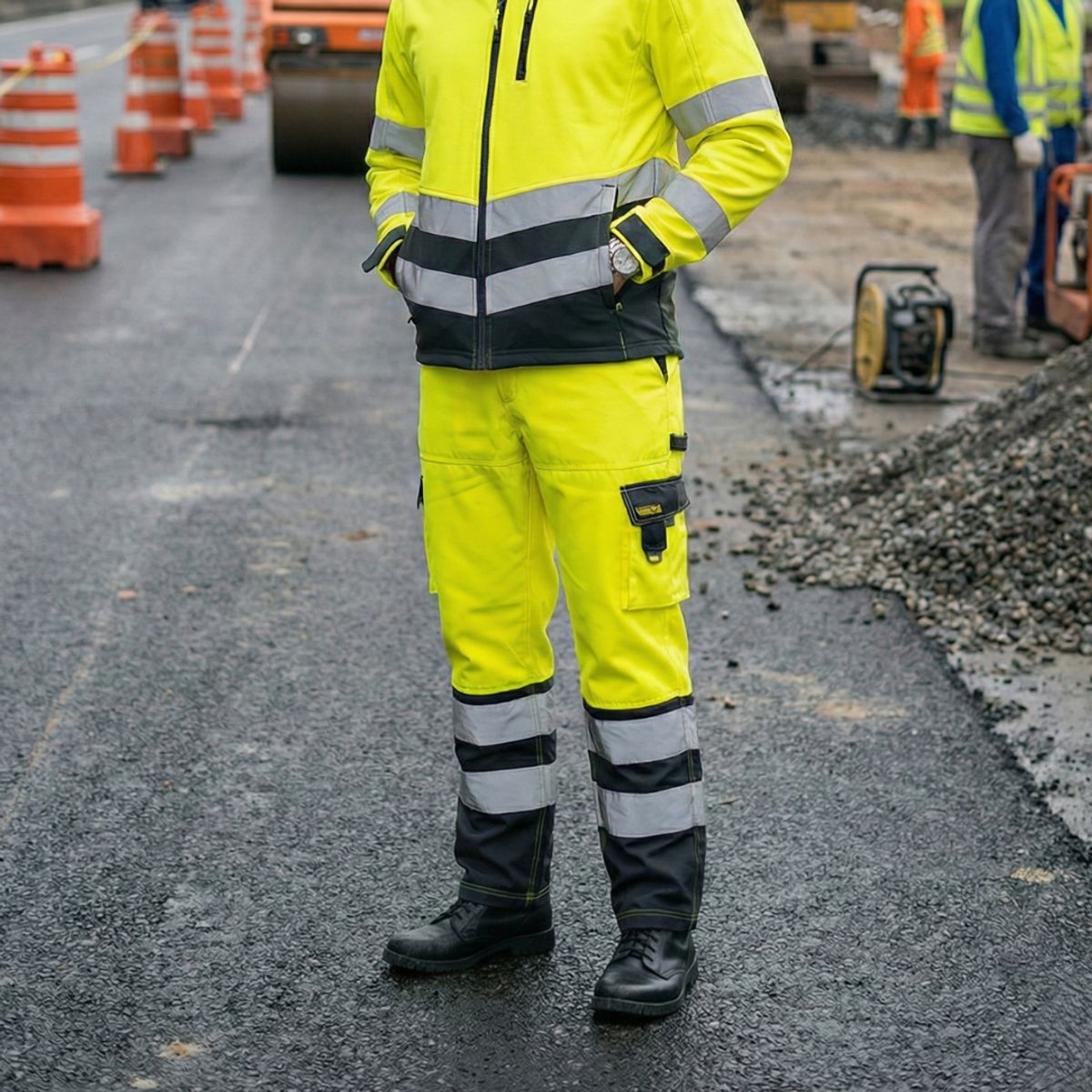 T WORLD - Pantalón Reflectante Bicolor Alta Visibilidad Clase 2 Hombre