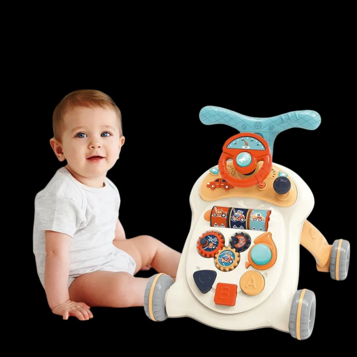 KIDSTAR - Andador Infantil Multifuncional con Juegos y Volante Musical