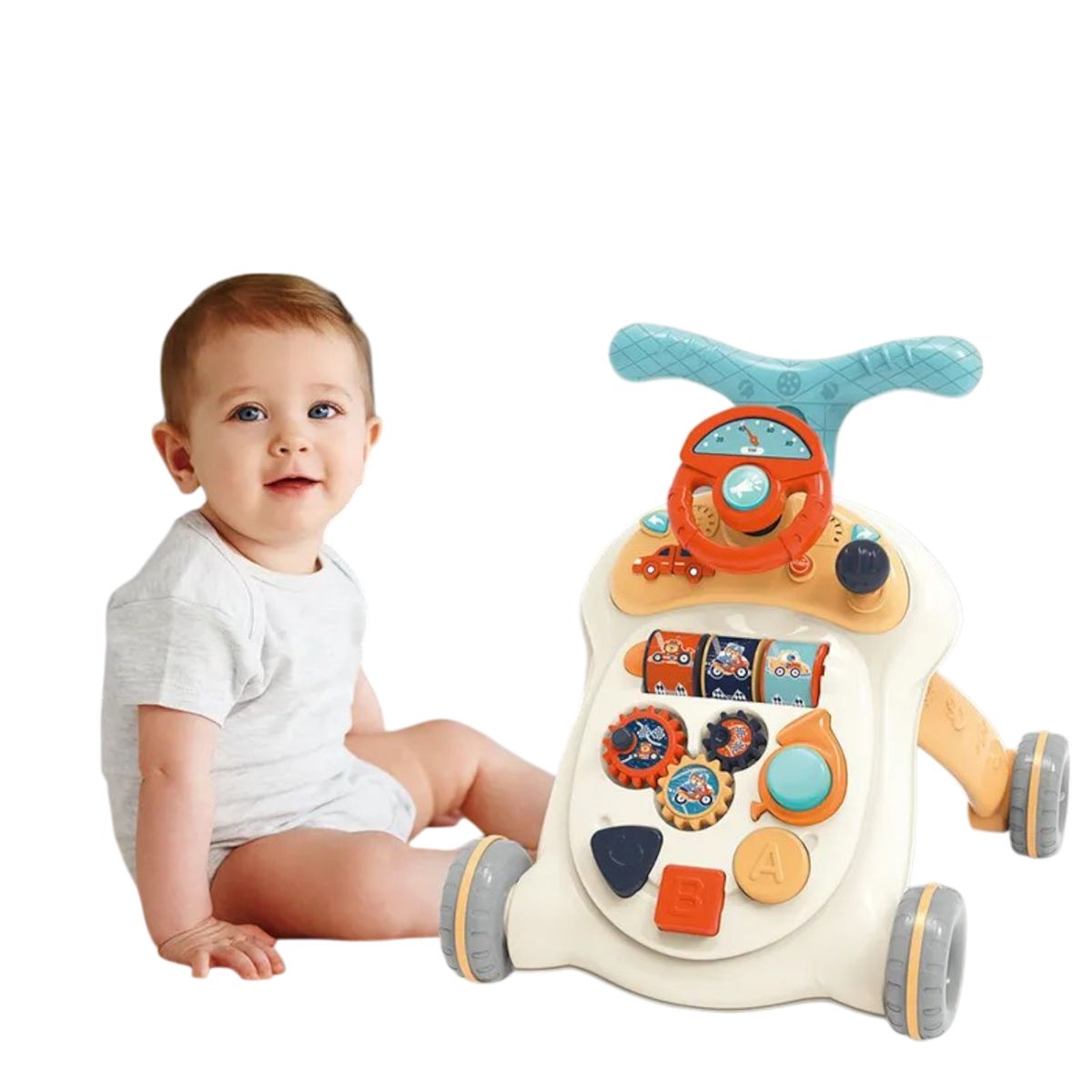 KIDSTAR - Andador Infantil Multifuncional con Juegos y Volante Musical