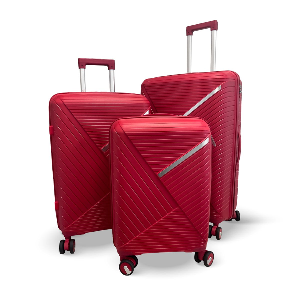 HOME & DESING - Set de 3 Maletas Rígidas color Rojo