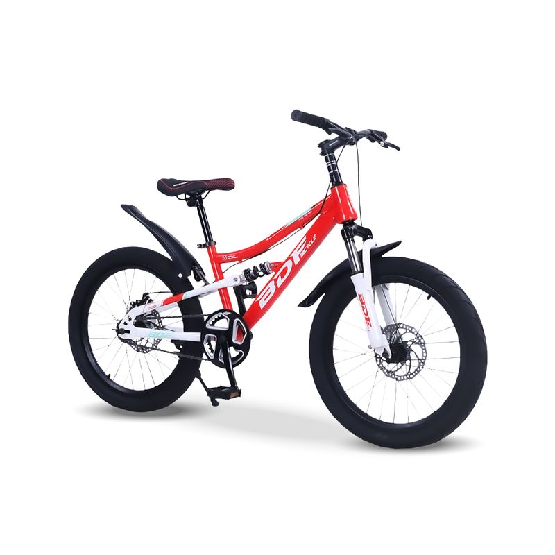 SIBOG - Bicicleta MTB Aro 20 Roja Doble Suspension