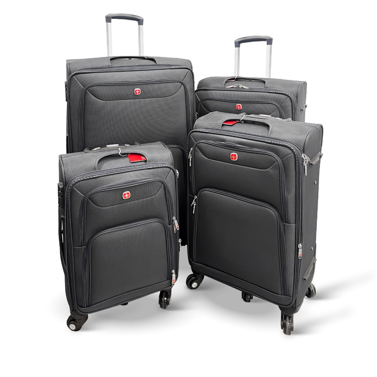 HOME & DESING - Set de 4 Maletas Blandas color Negro