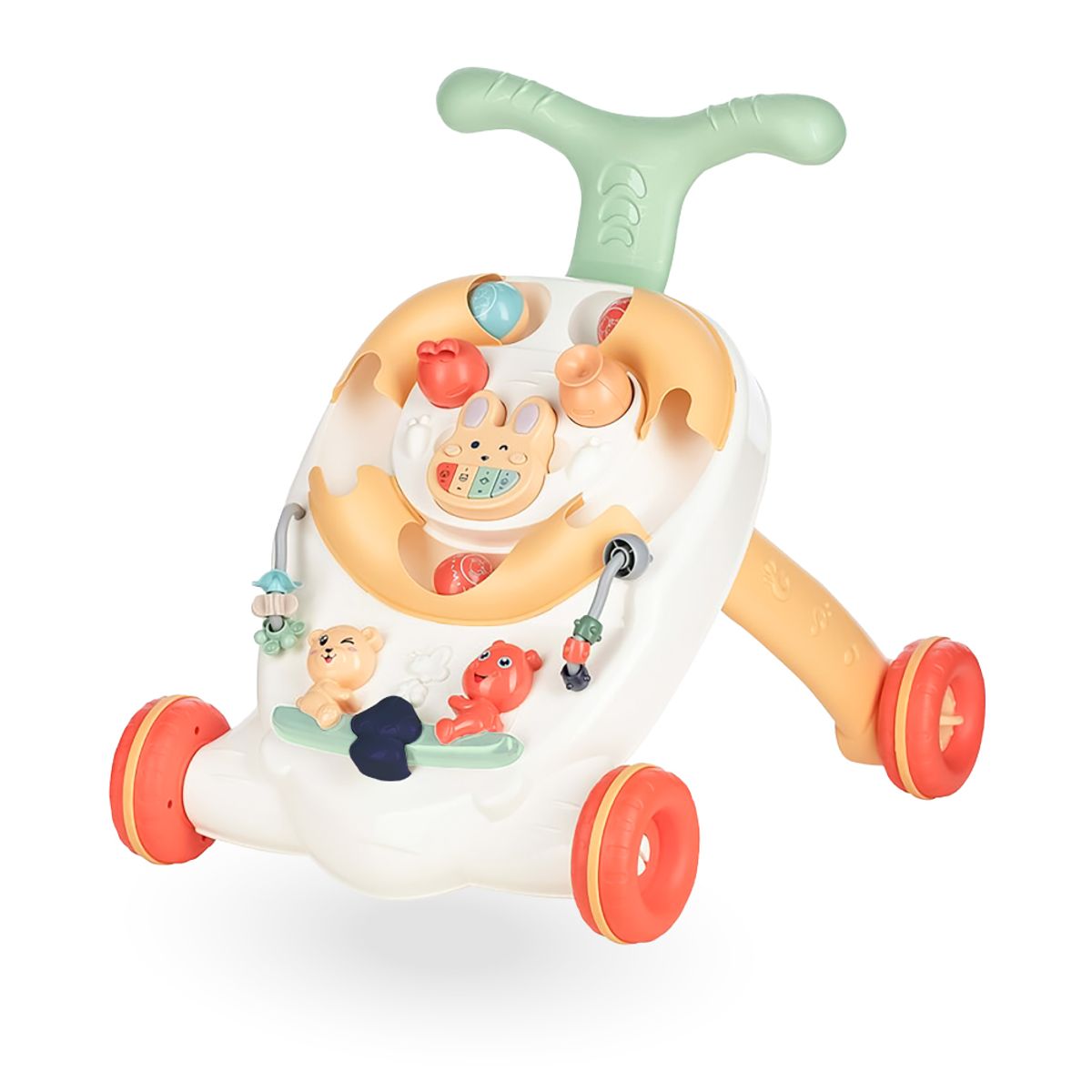 KIDSTAR - Andador Caminador Musical Bebé Conejito 2 En 1 Con Freno Ajustable