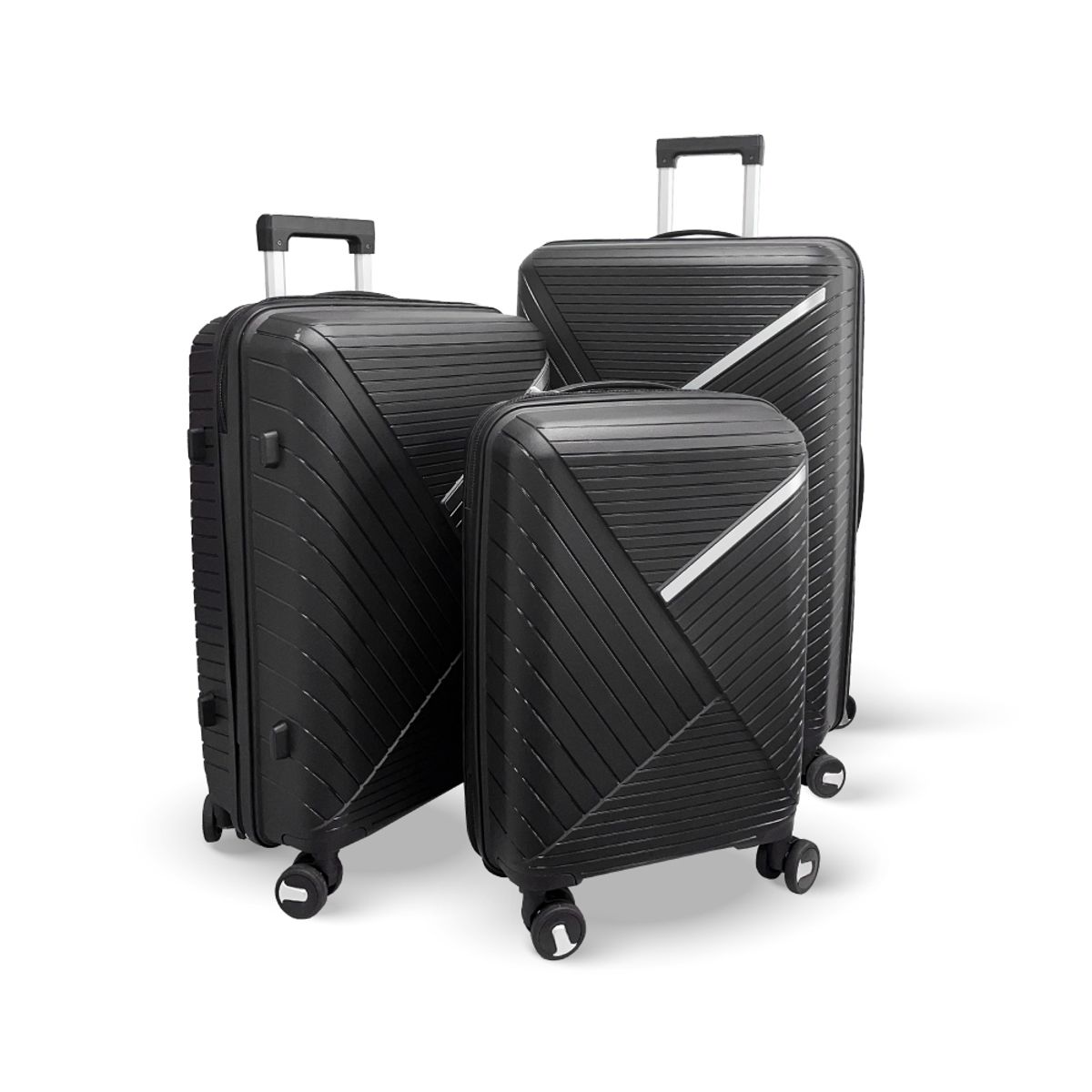 HOME & DESING - Set de 3 Maletas Rígidas color Negro