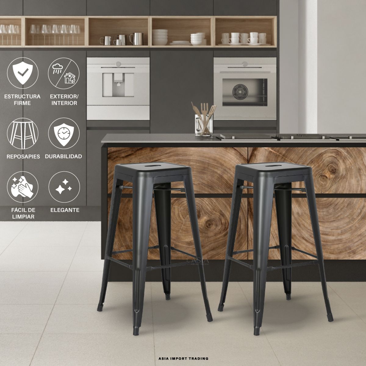 HOME & DESING - Piso de Bar Negro Home & Design