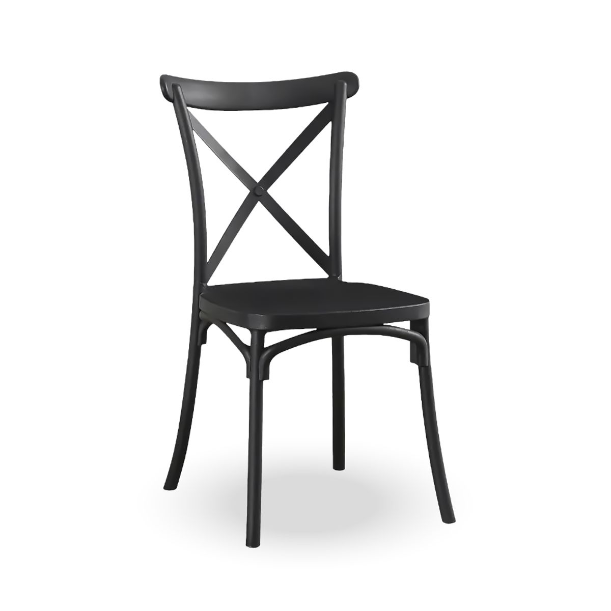 HOME & DESING - Silla Negra con Respaldo Cruzado