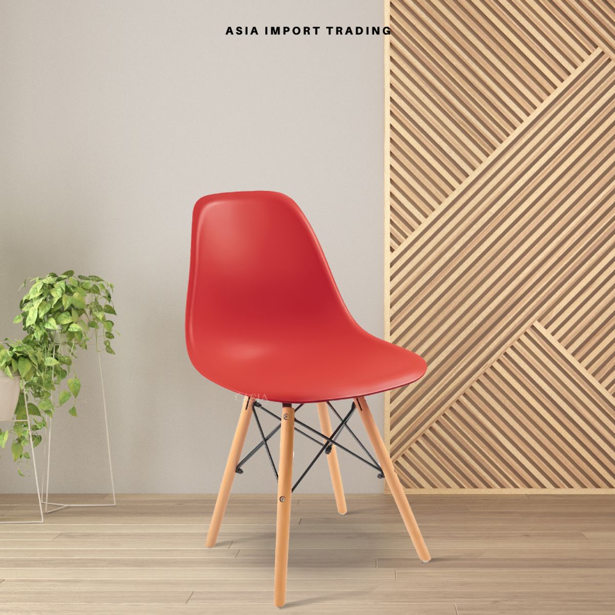 HOME & DESING - Silla estilo moderno Roja