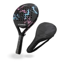 Pala de Pádel Black Edition con Funda –Diseño Vintage Pro Negra con Rosado