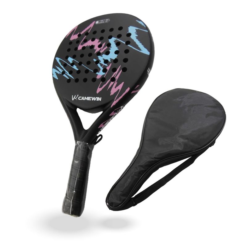 PWRFITNESS - Pala de Padel 4018 Negra con Rosado