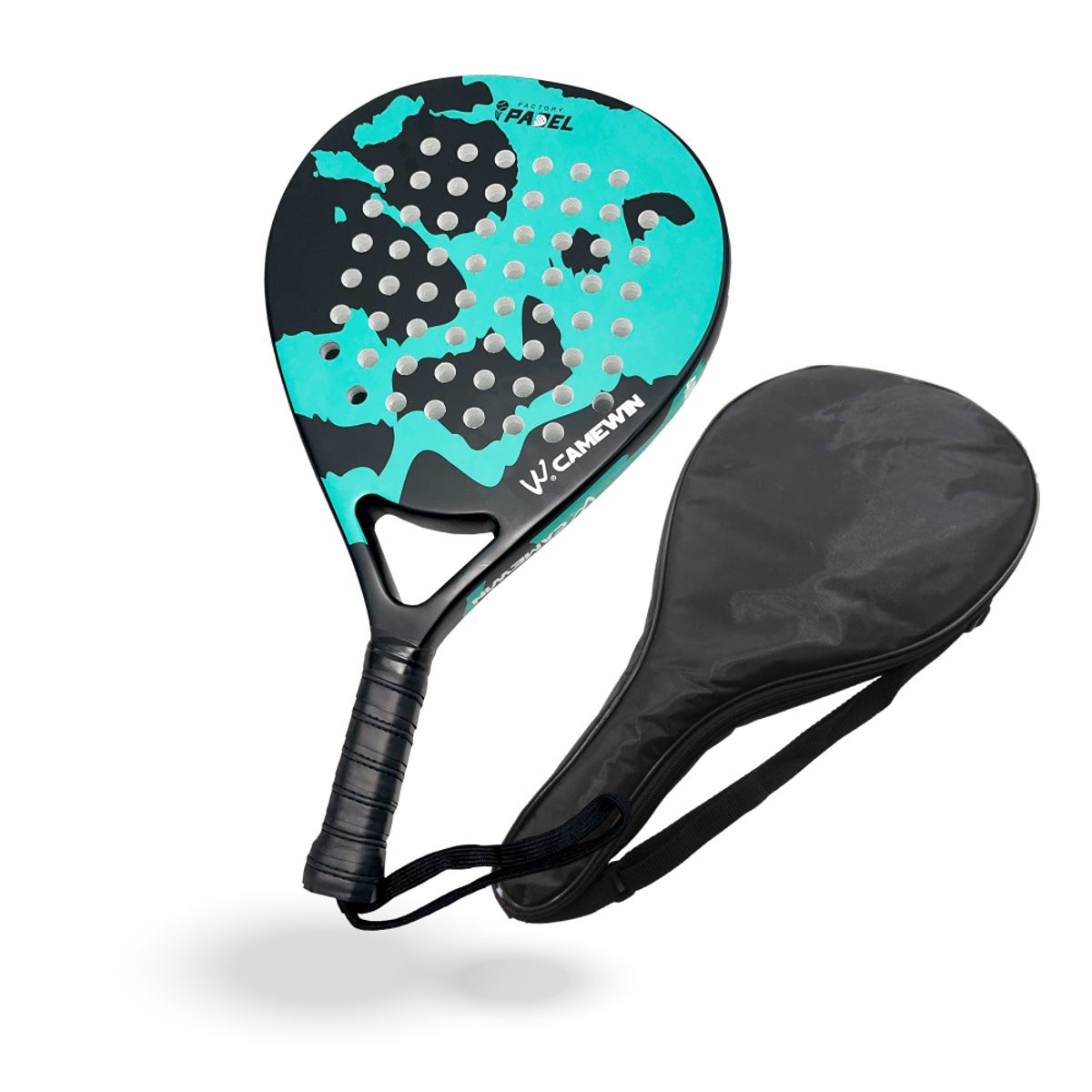PWRFITNESS - Pala de Pádel Black Edition con Funda –Diseño Vintage Pro Verde con Negro