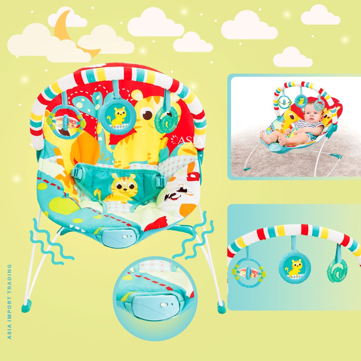KIDSTAR - Mecedora con Vibracion color Verde