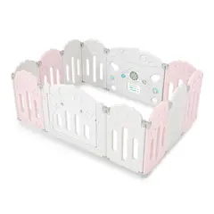 KIDSTAR - Corral para bebe modelo 10+2 paneles rosado