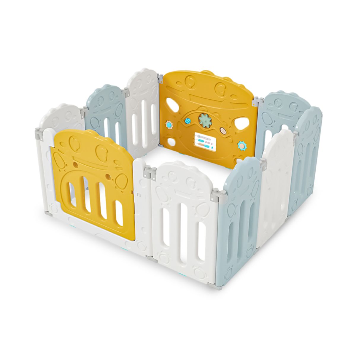 KIDSTAR - Corral para bebe modelo 8+2 paneles azul