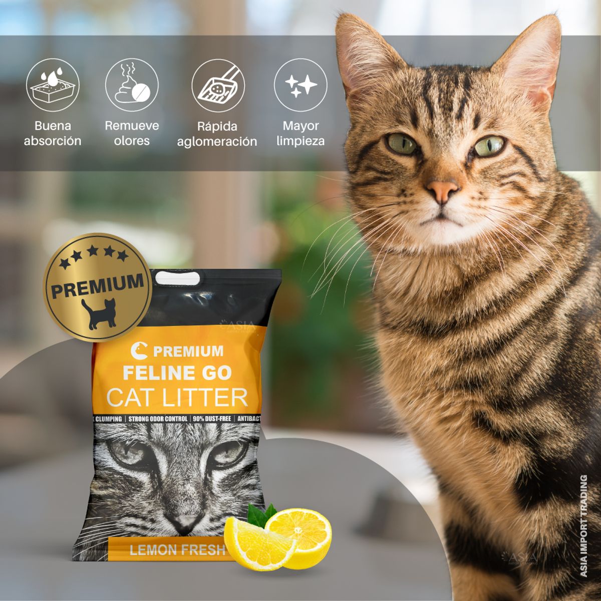 HOME GRASS - Arena para gatos Premium aroma Limon 16k