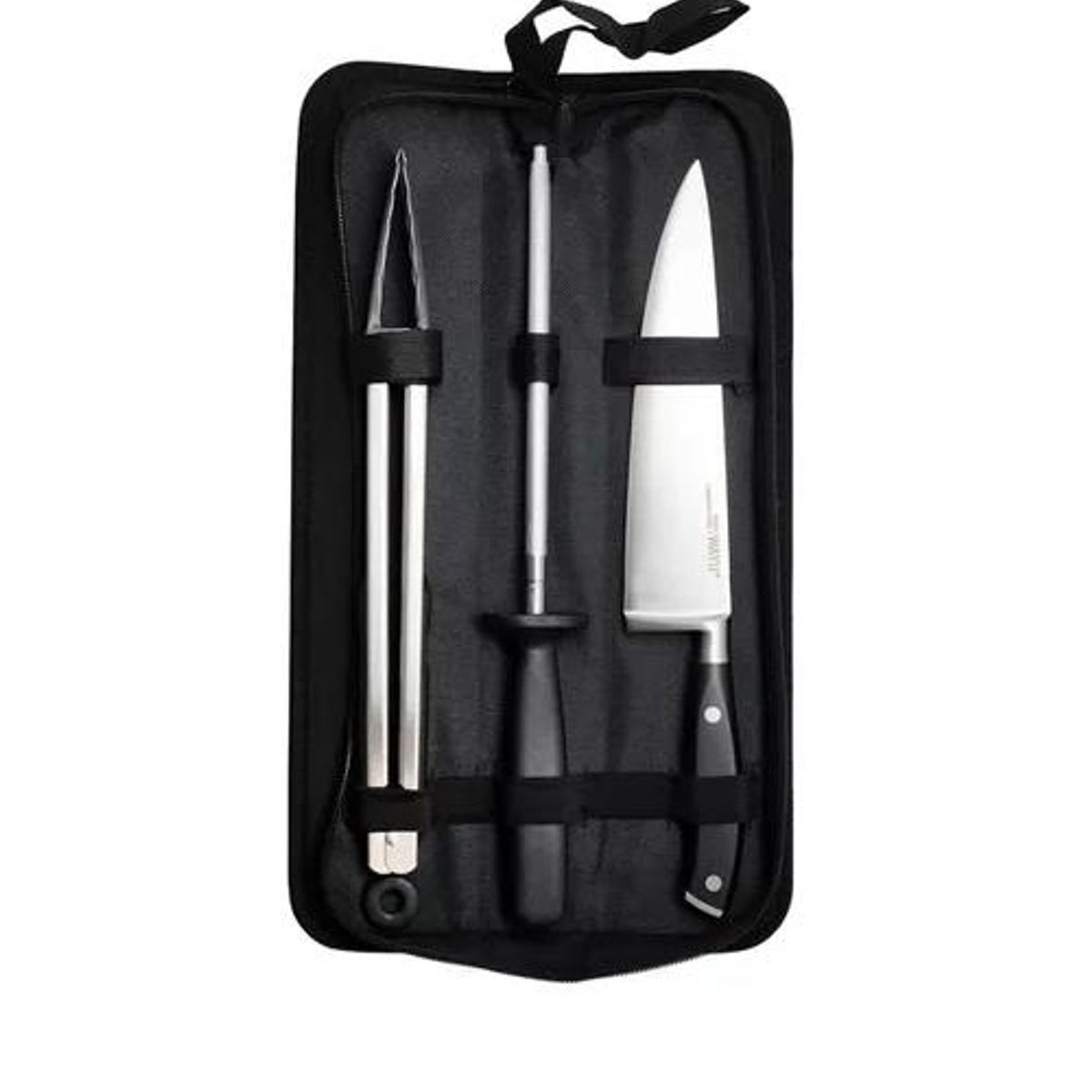 GENERICO - Set Parrillero 3 Piezas Wayu cuchillo + Pinzas + Afilador