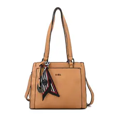 ZIOL - Cartera dos asas tres divisiones mediana raina camel