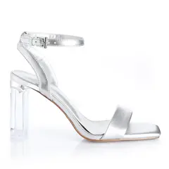 VIA UNO - Sandalia Mujer Plata 22533616