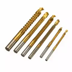 GENERICO - Juego 6 Pcs Brocas De Corte Y Perforación Hss Fresadora Tupí