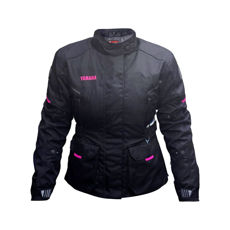 YAMAHA - Chaqueta Yamaha Railway Mujer Touring Negro Rosado
