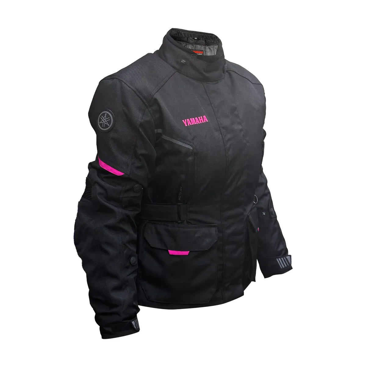 YAMAHA - Chaqueta Yamaha Railway Mujer Touring Negro Rosado