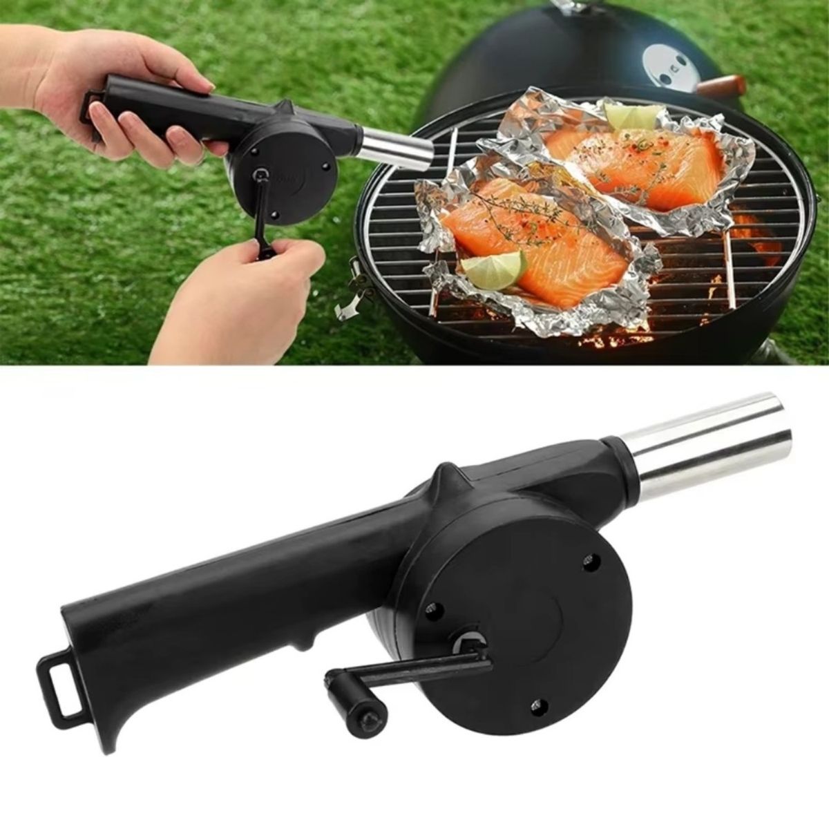 HOME & DESING - Ventilador/Soplador Manual para Carbón (boquilla de acero)