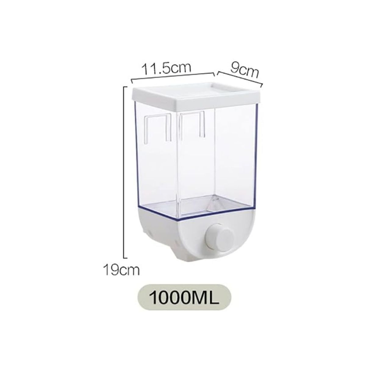 IMPORTCLICK - Contenedor Organizador Pared Cereales Azúcar Especies 1 Litro. Blanco