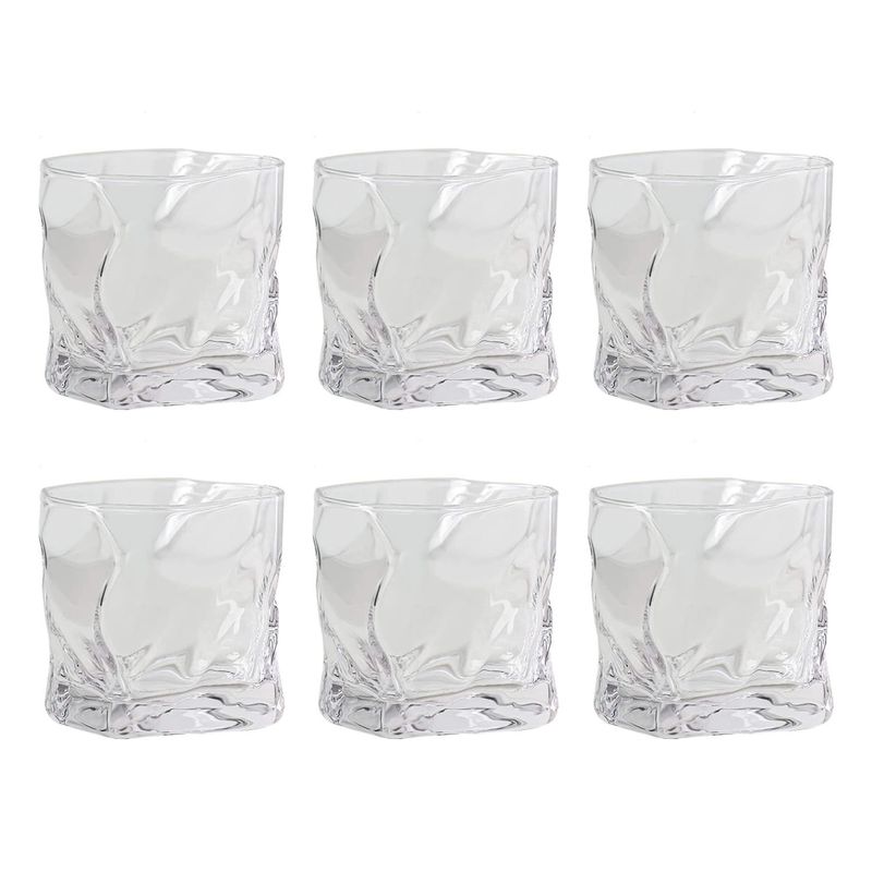 IMPORTCLICK - Set 6 Vasos Whisk Dundee Vidrio Irregular 250 ML