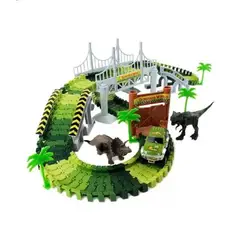 GENERICO - Pista De Autos 142 Piezas Autopista Flexible Dinosaurio