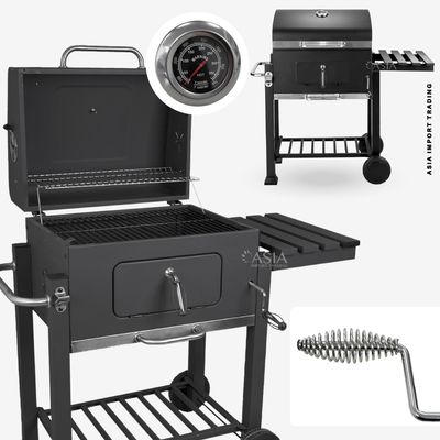 Imagen 2 del producto Parrilla a Carbón con Tapa, Termómetro y Bandeja Lateral – Home&Design