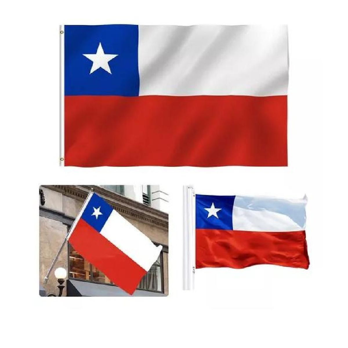 GENERICO - Bandera Chilena Publicitarias De Chile Poliester 90 X 150cm