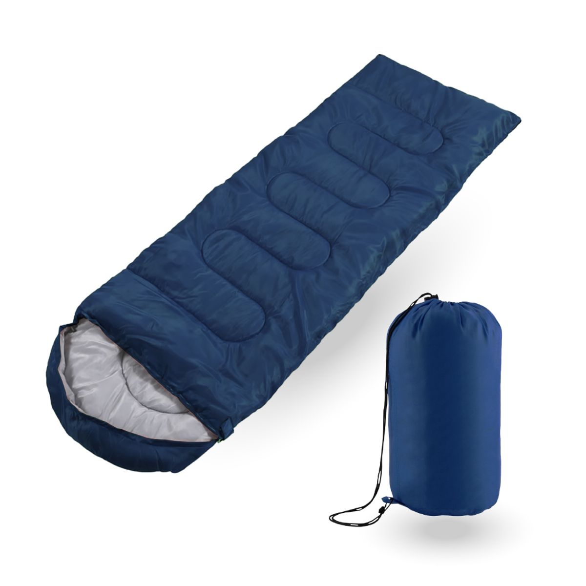 PWRFITNESS - Saco de Dormir Expandible 2 en 1 Azul Marino 148x202 cm