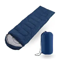 PWRFITNESS - Saco de Dormir Expandible 2 en 1 Azul Marino 148x202 cm