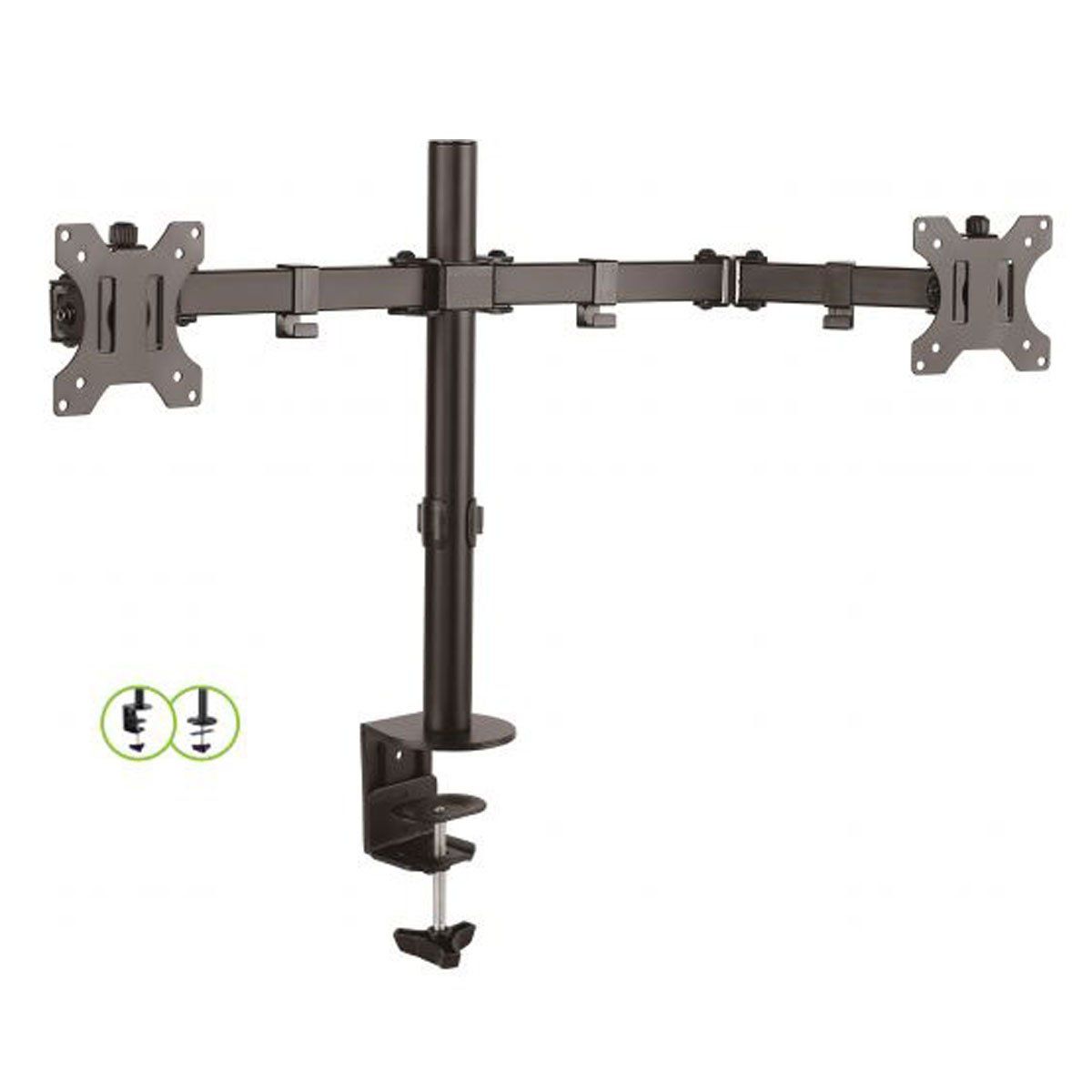 KLIP XTREME - SOPORTE DE ESCRITORIO DOBLE LCD HASTA 32 TIPO PRENSA