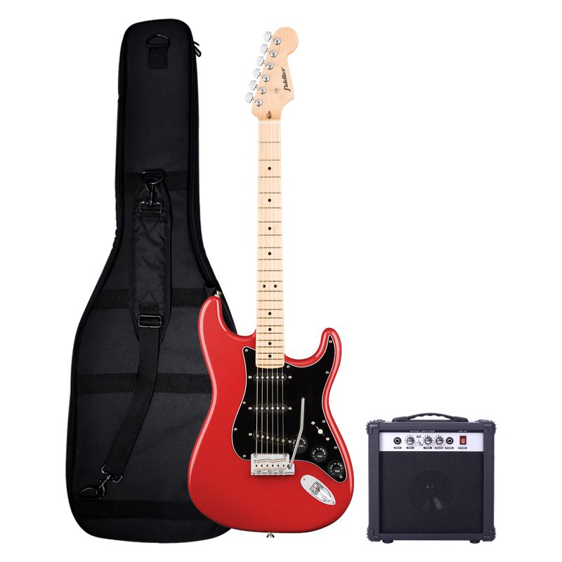 FIDDLER - Guitarra Eléctrica Fiddler Roja + Amplificador 10W