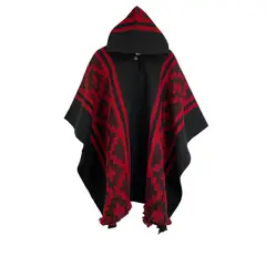 GENERICO - Poncho Con Lana De Alpaca Diseño Tradicional Mapuche