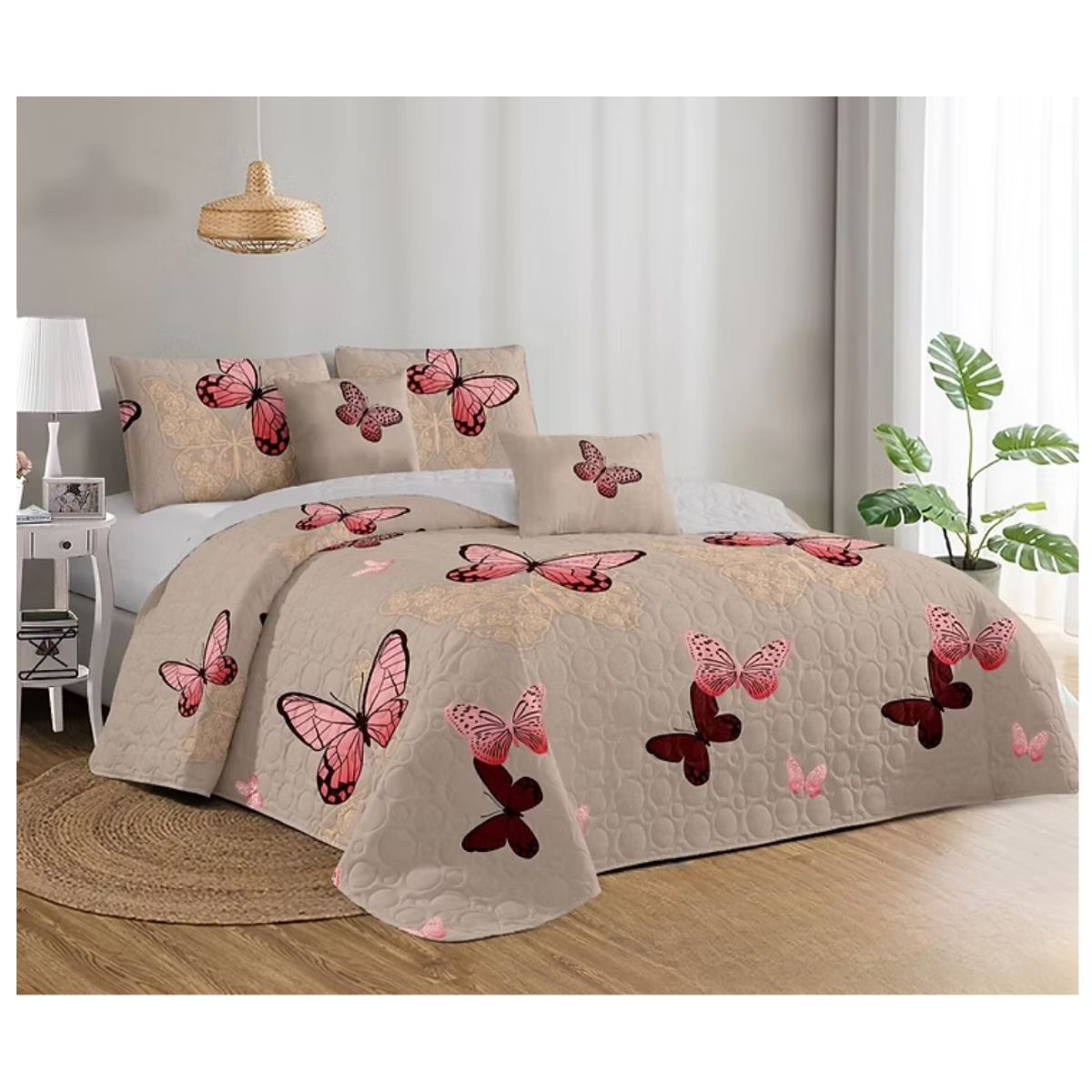 GENERICO - Cubrecama Quilt King De Verano Diseños Estampados GS.