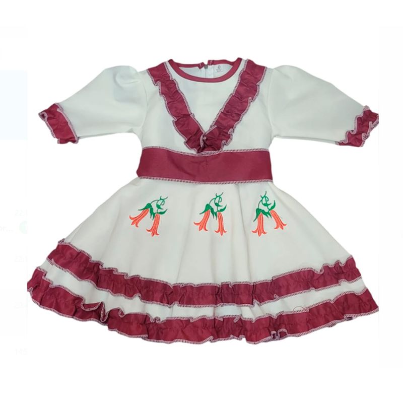 MORLAN - Vestido Niña Huasa/chinita Fiestas Patrias Chile Talla 0 Y 1
