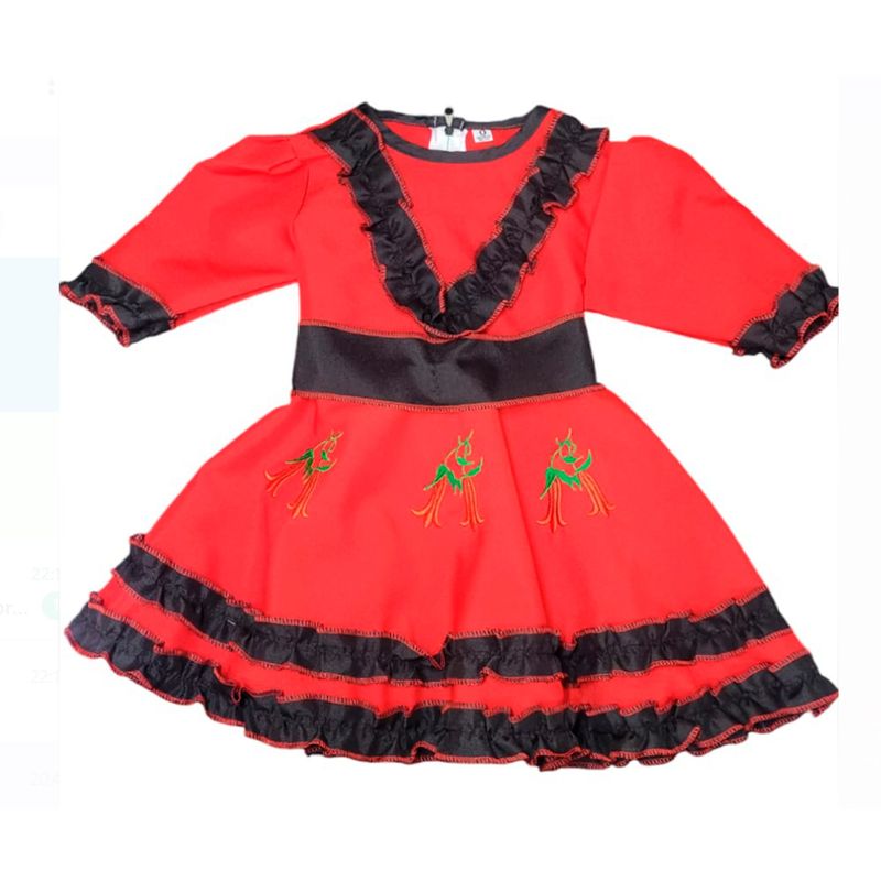 MORLAN - Vestido Niña Huasa/chinita Fiestas Patrias Chile Talla 0 Y 1