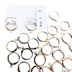 GENERICO - Set De 6 Pares De Bases De Aros Con Baño De Oro Modelos 4