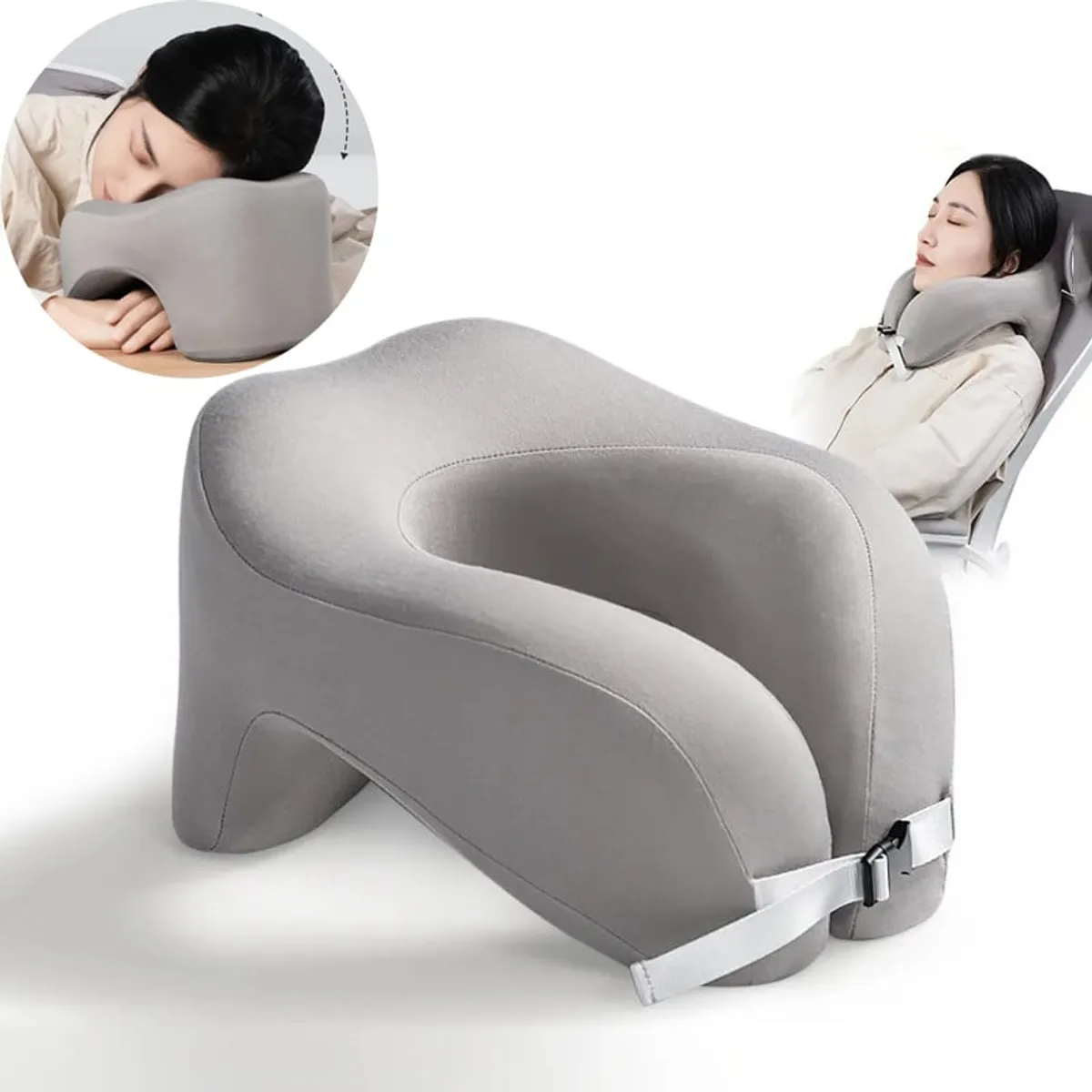 ESPACIO SEOUL - Cojin Almohada Ergonomico Descanso Trabajo Estudio o Viaje Avion Bus