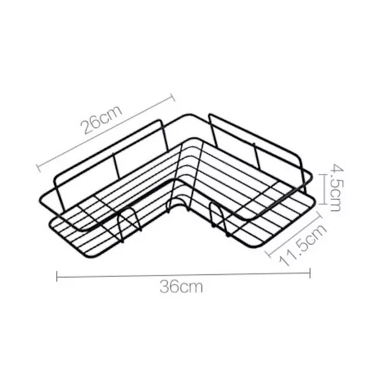 GENERICO - Estante Cesta De Ducha Organizador Baño Negro
